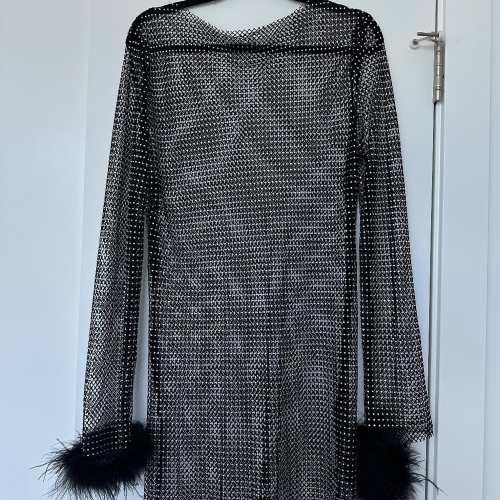 12 Tribe Martini Black Mesh Mini Dress